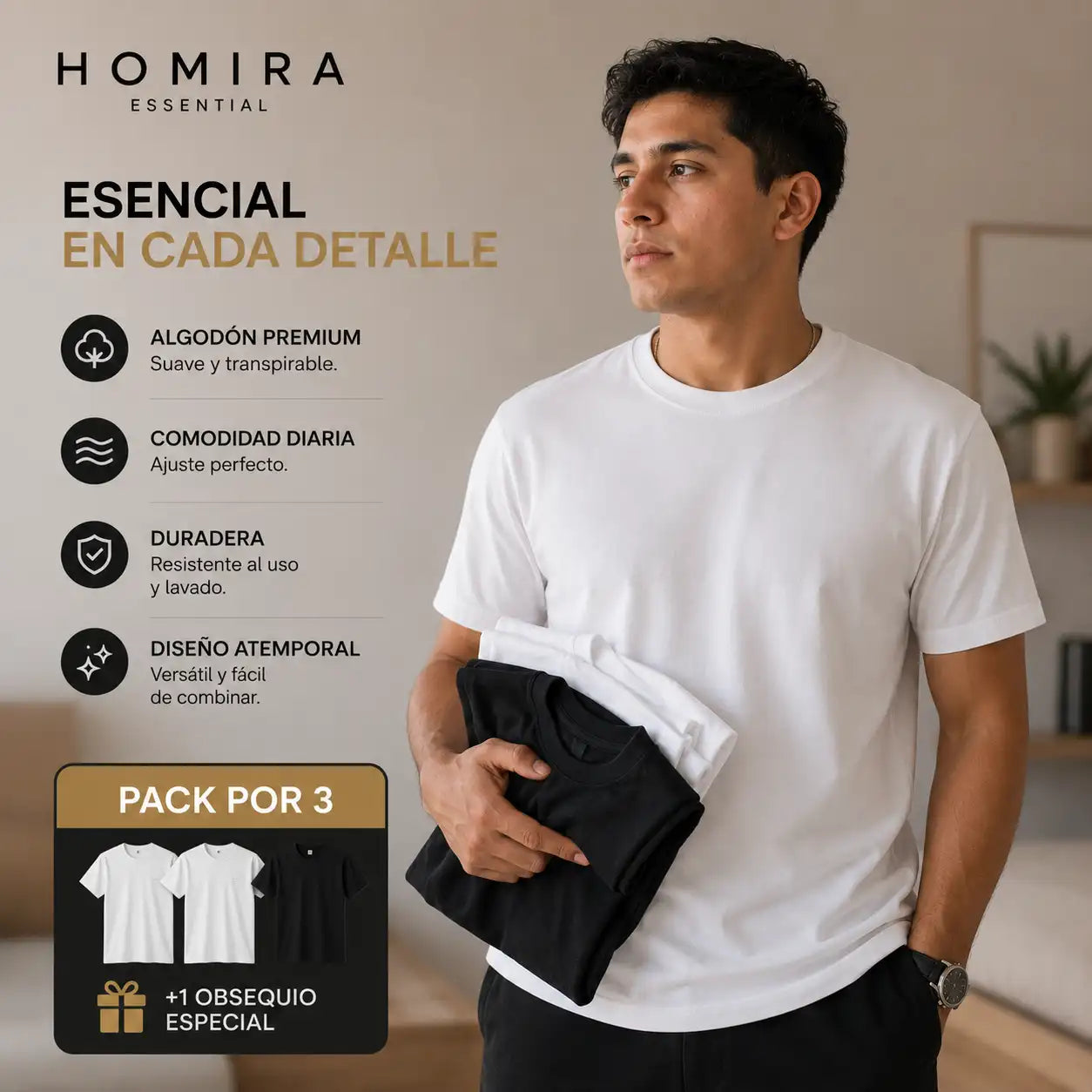Homira Essential Tee™ – 3-Pack
